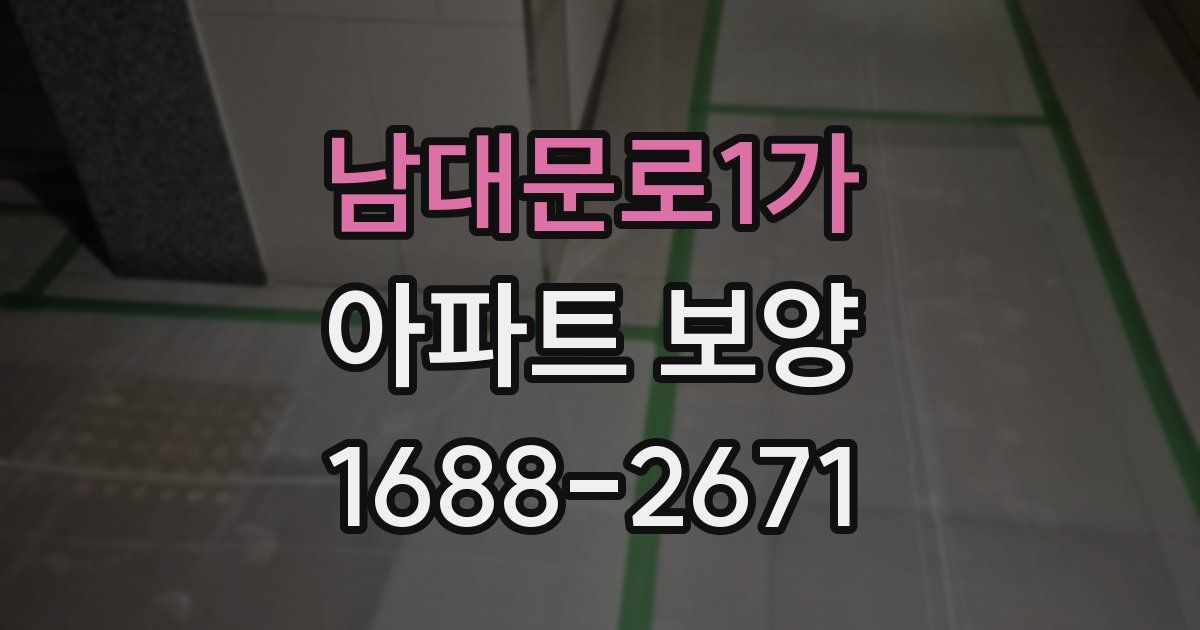 남대문로1가 아파트 보양