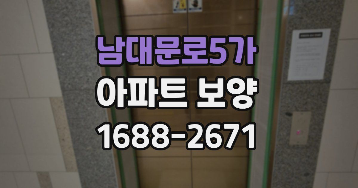 남대문로5가 아파트 보양