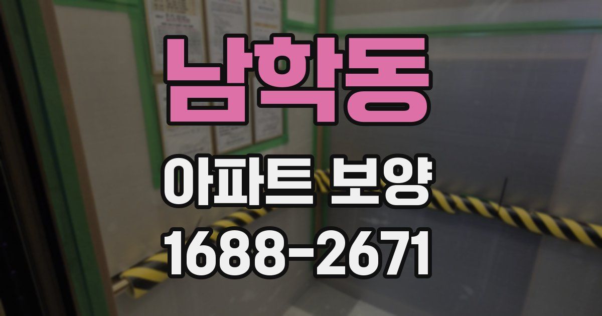 남학동 아파트 보양