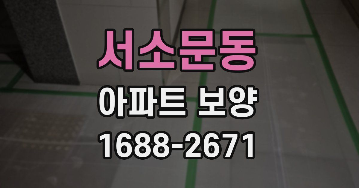 서소문동 아파트 보양