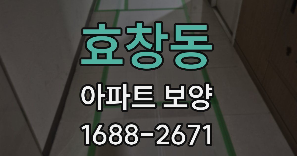 효창동 아파트 보양