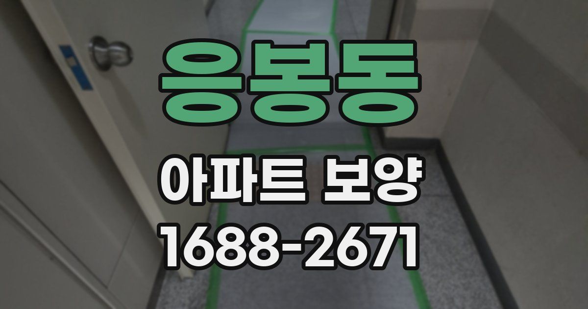 응봉동 아파트 보양