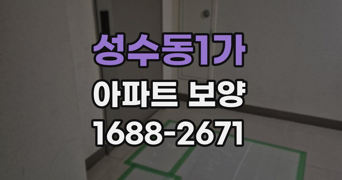 성수동1가 아파트 보양