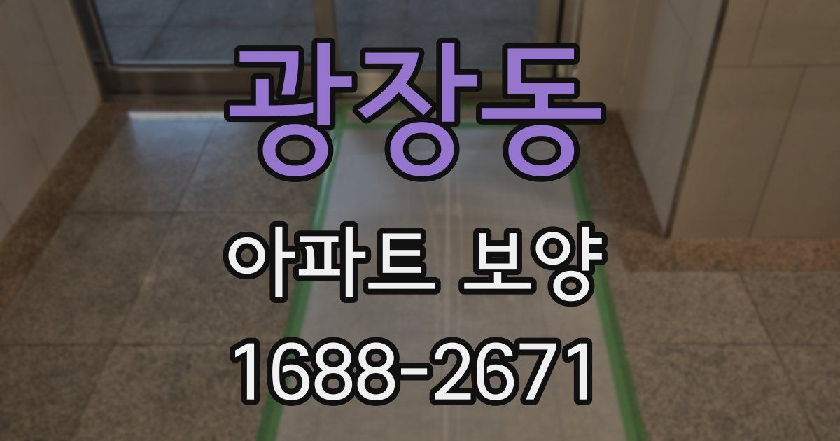 광장동 아파트 보양
