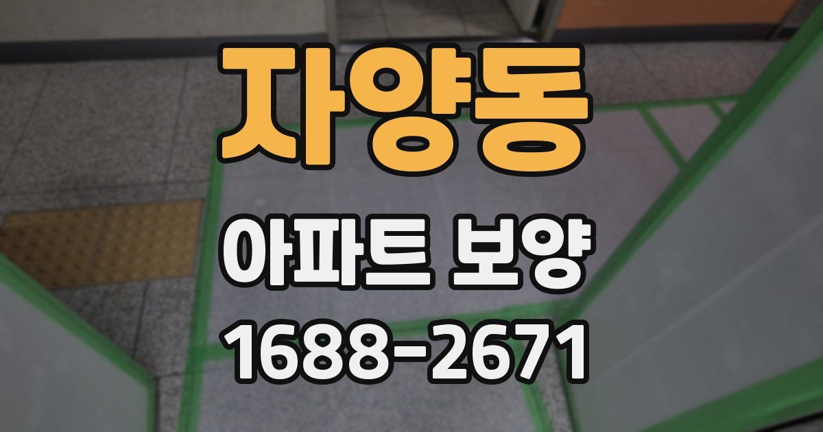 자양동 아파트 보양