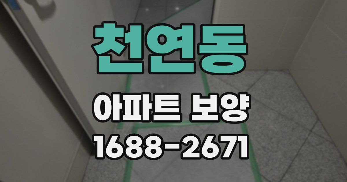천연동 아파트 보양