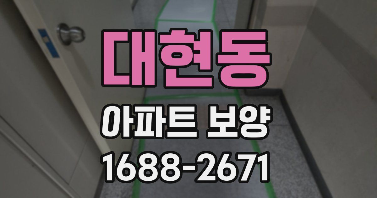 대현동 아파트 보양