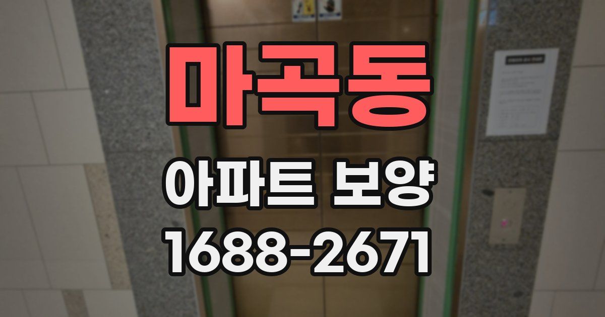 마곡동 아파트 보양