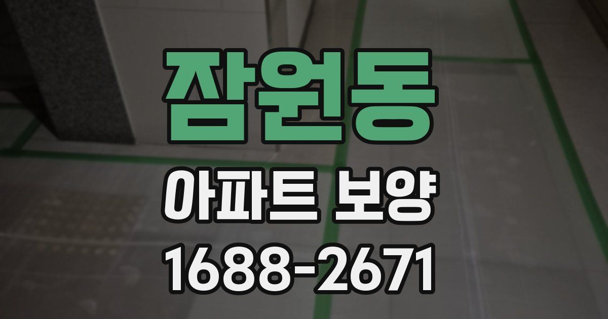잠원동 아파트 보양