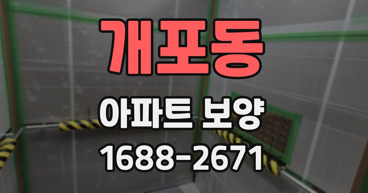 개포동 아파트 보양