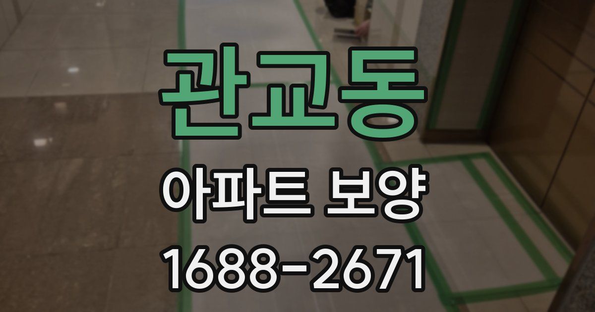 관교동 아파트 보양