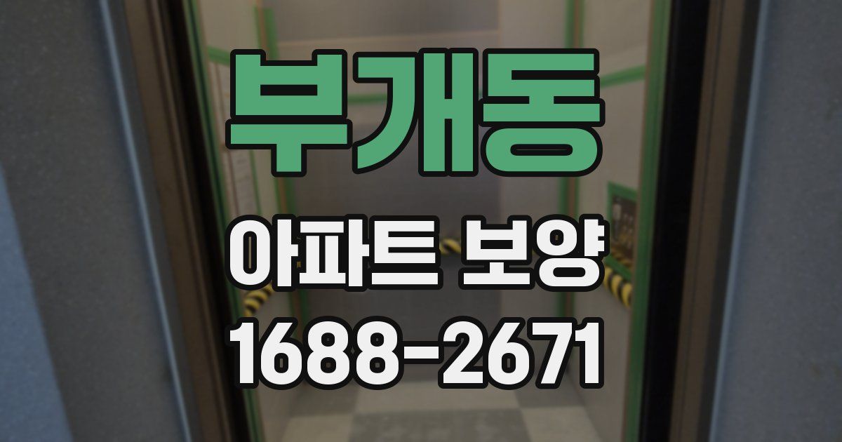 부개동 아파트 보양