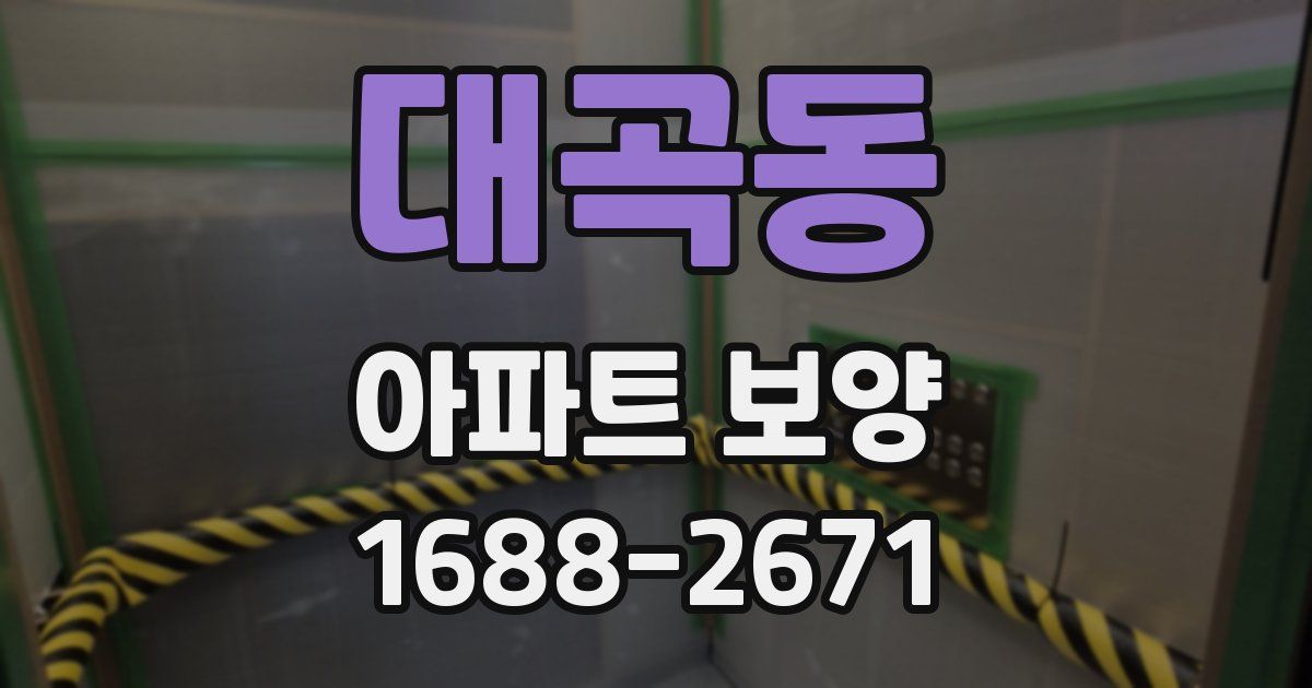 대곡동 아파트 보양