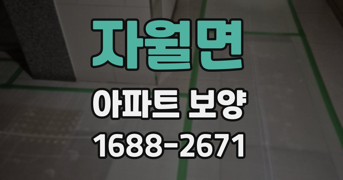 자월면 아파트 보양