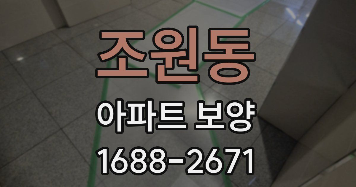 조원동 아파트 보양