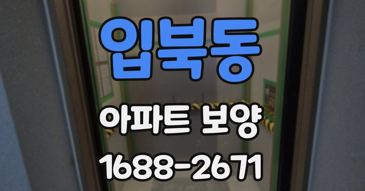 입북동 아파트 보양