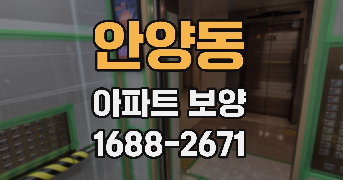 안양동 아파트 보양