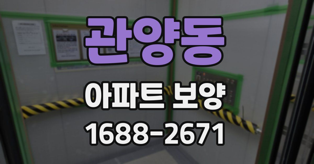 관양동 아파트 보양