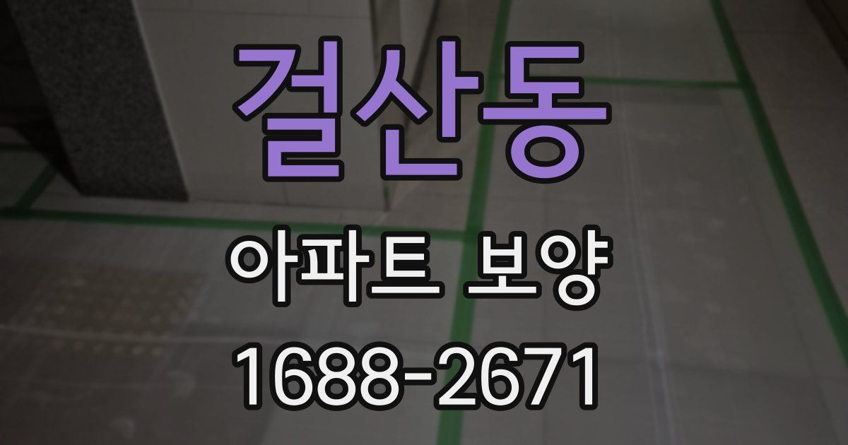 걸산동 아파트 보양
