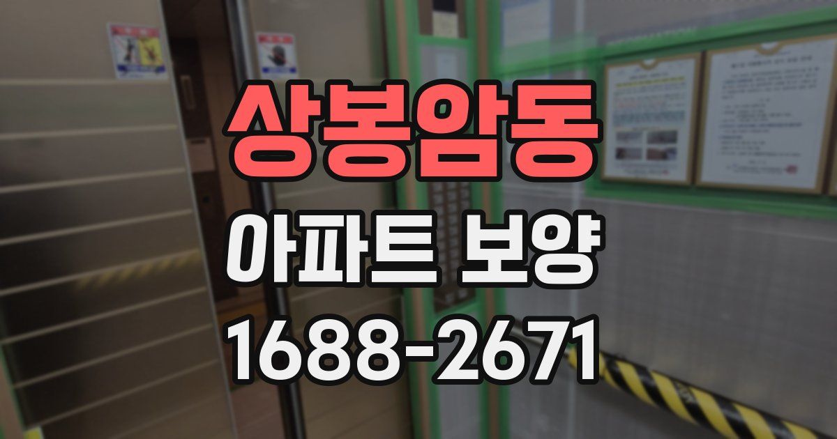 상봉암동 아파트 보양