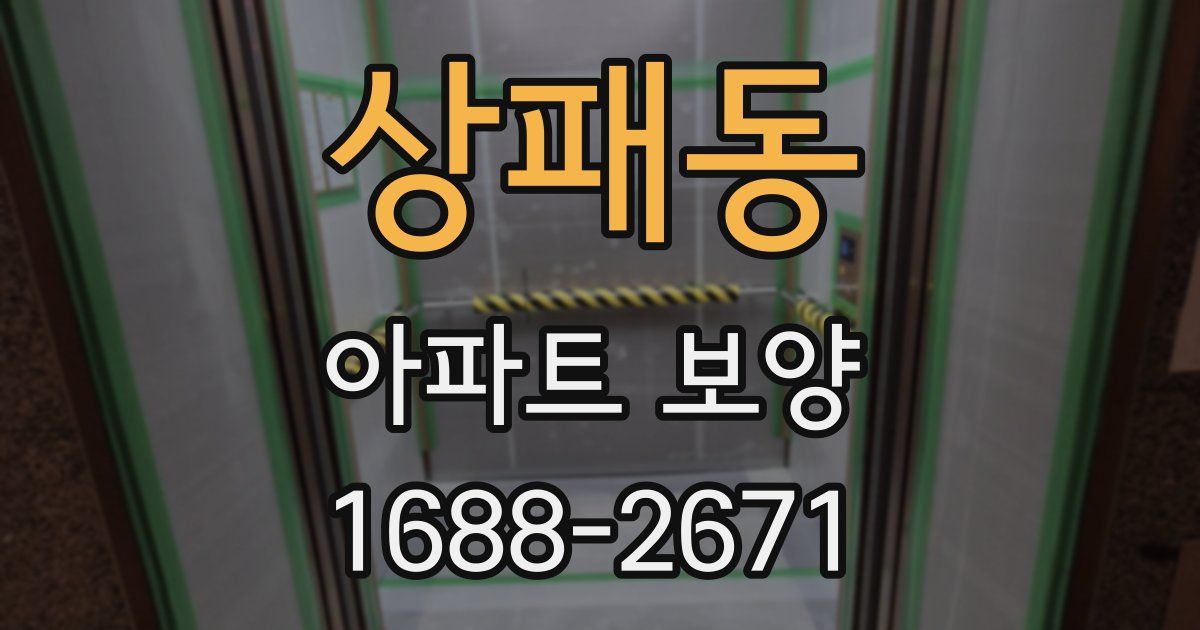 상패동 아파트 보양