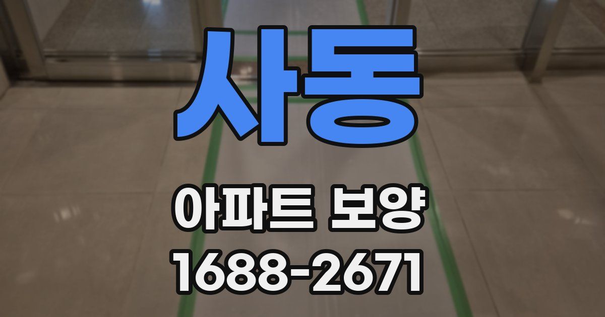사동 아파트 보양