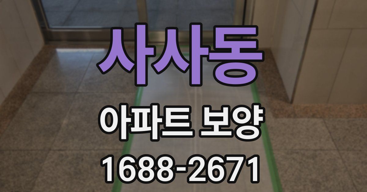 사사동 아파트 보양