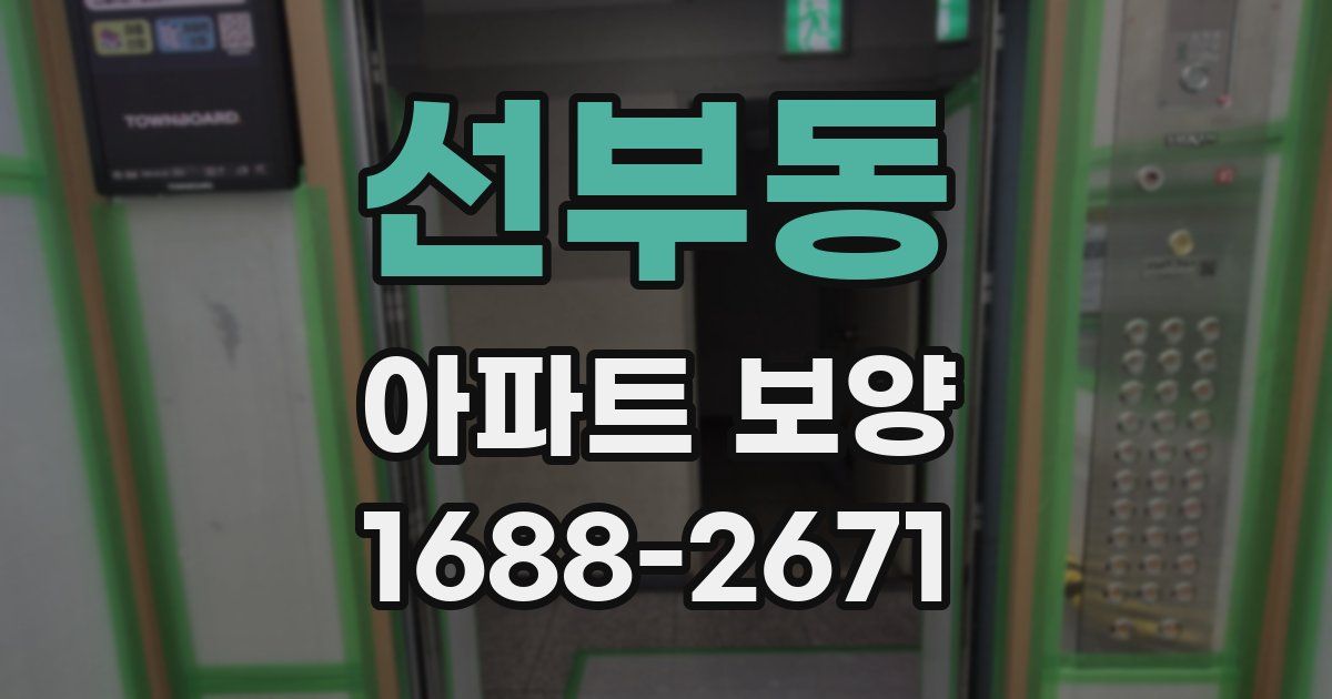 선부동 아파트 보양