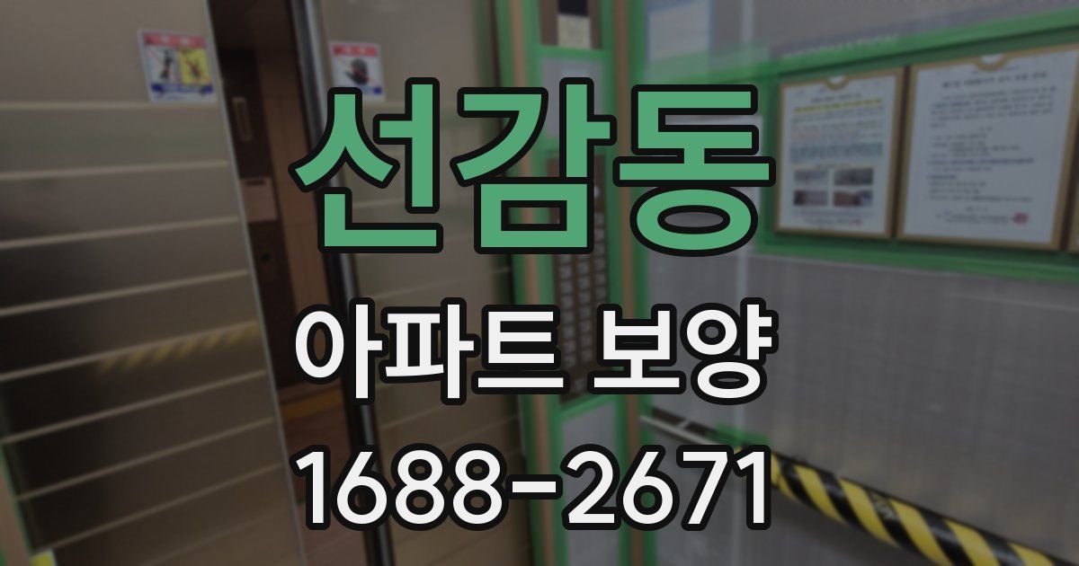 선감동 아파트 보양