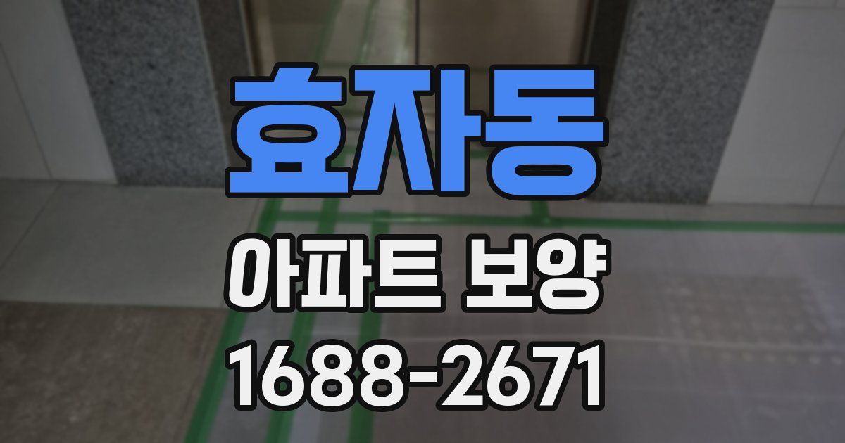 효자동 아파트 보양