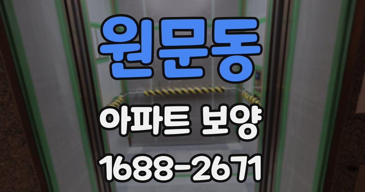 원문동 아파트 보양