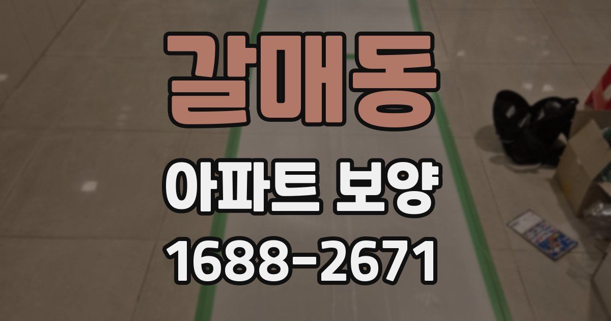 갈매동 아파트 보양