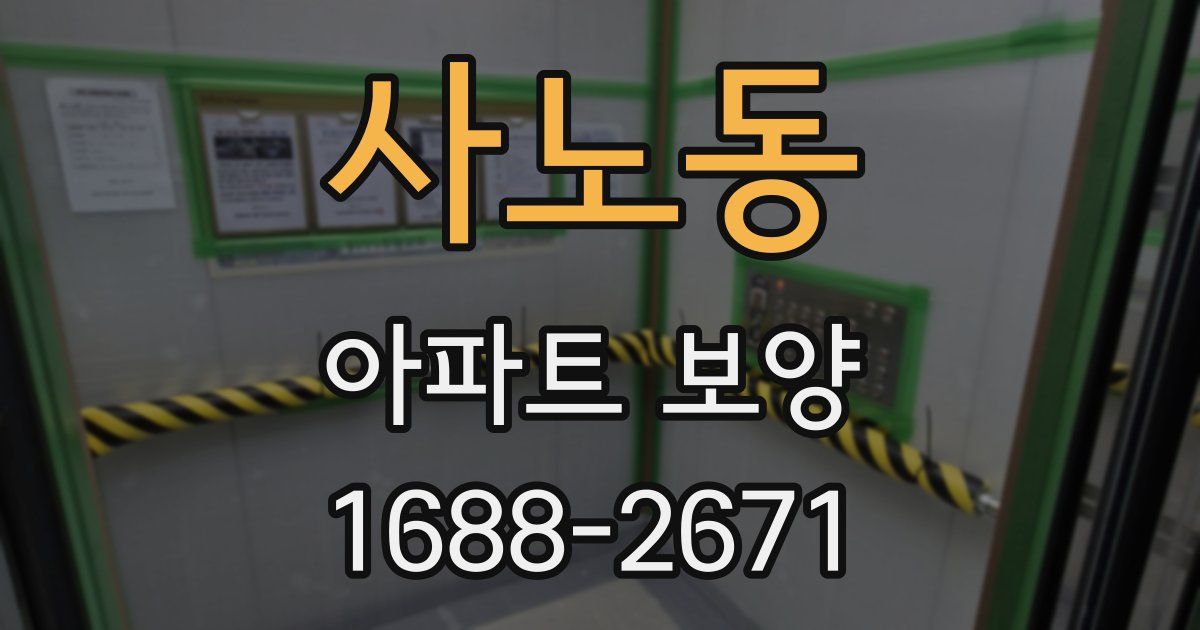 사노동 아파트 보양