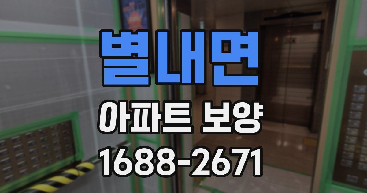 별내면 아파트 보양