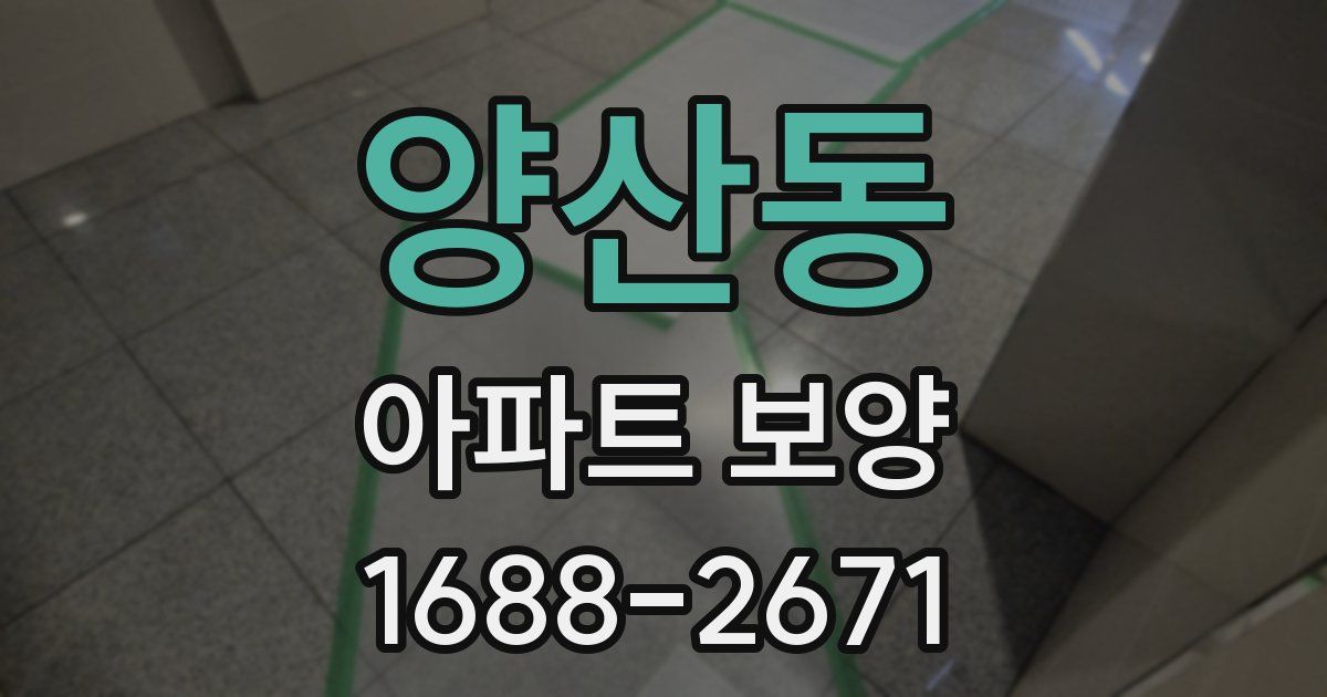 양산동 아파트 보양