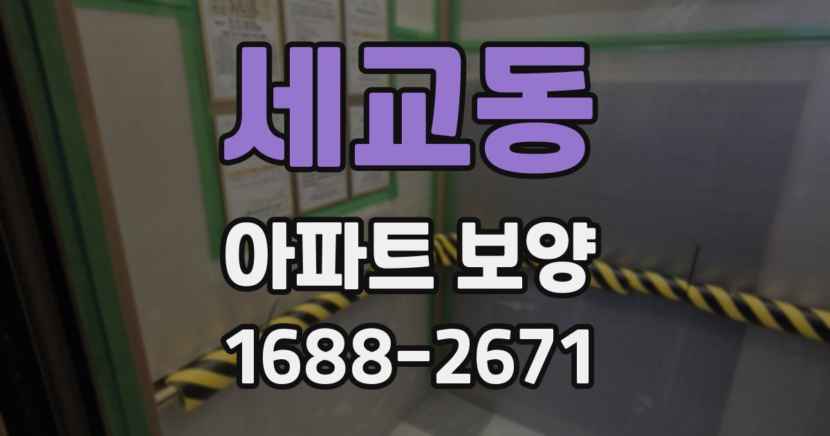 세교동 아파트 보양