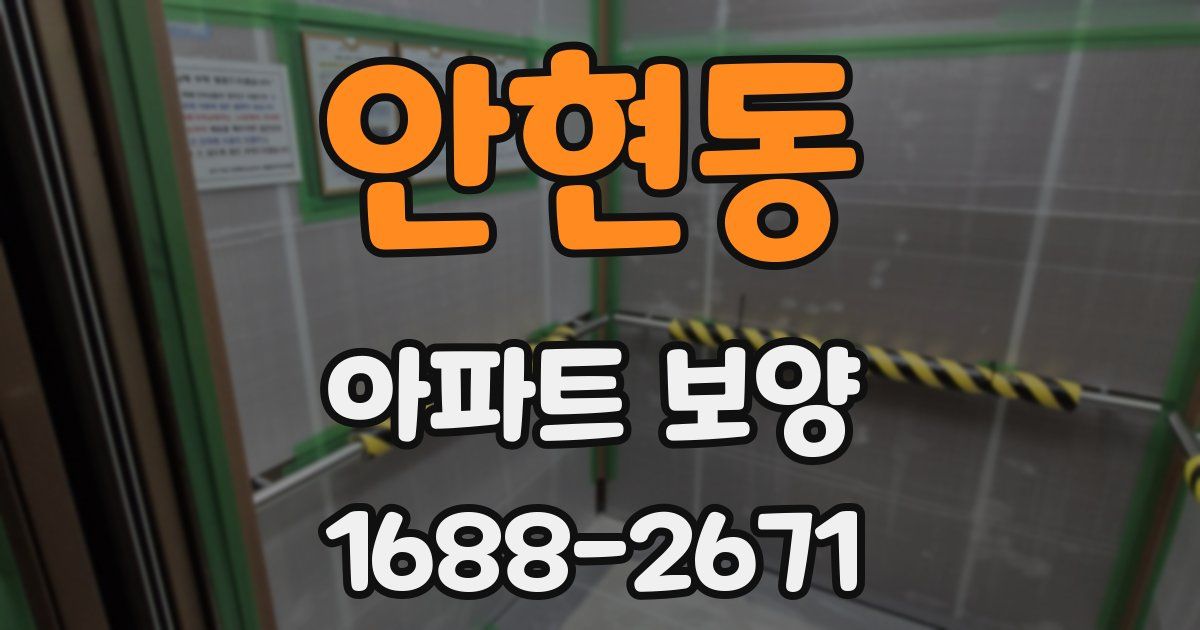 안현동 아파트 보양