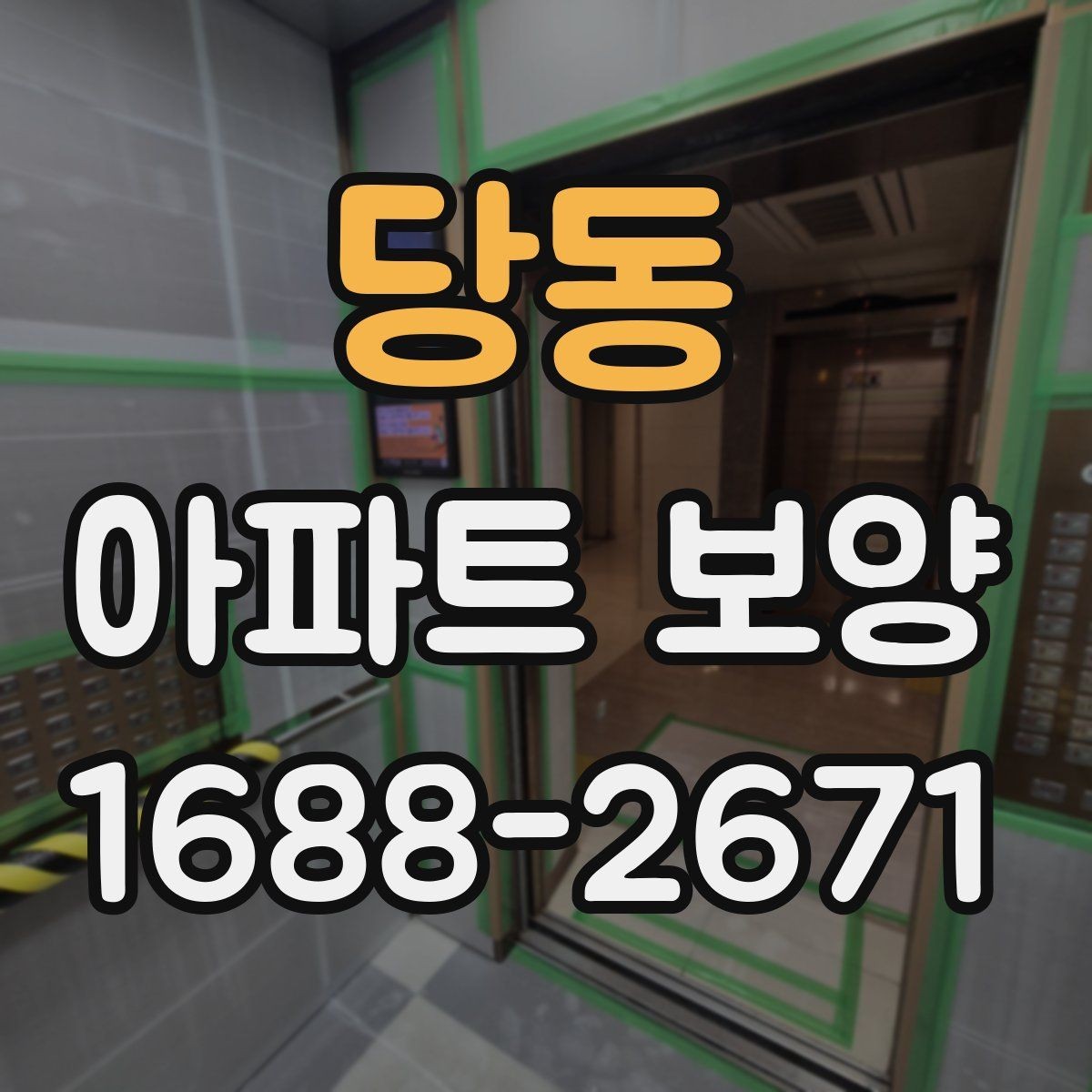 당동 아파트 보양 작업 범위와 진행 순서