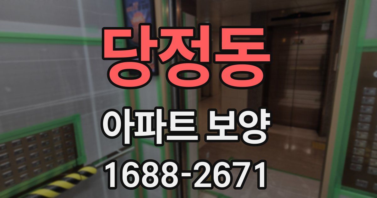 당정동 아파트 보양