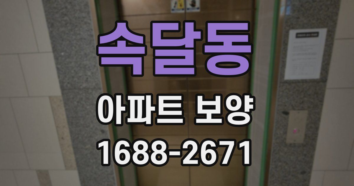 속달동 아파트 보양