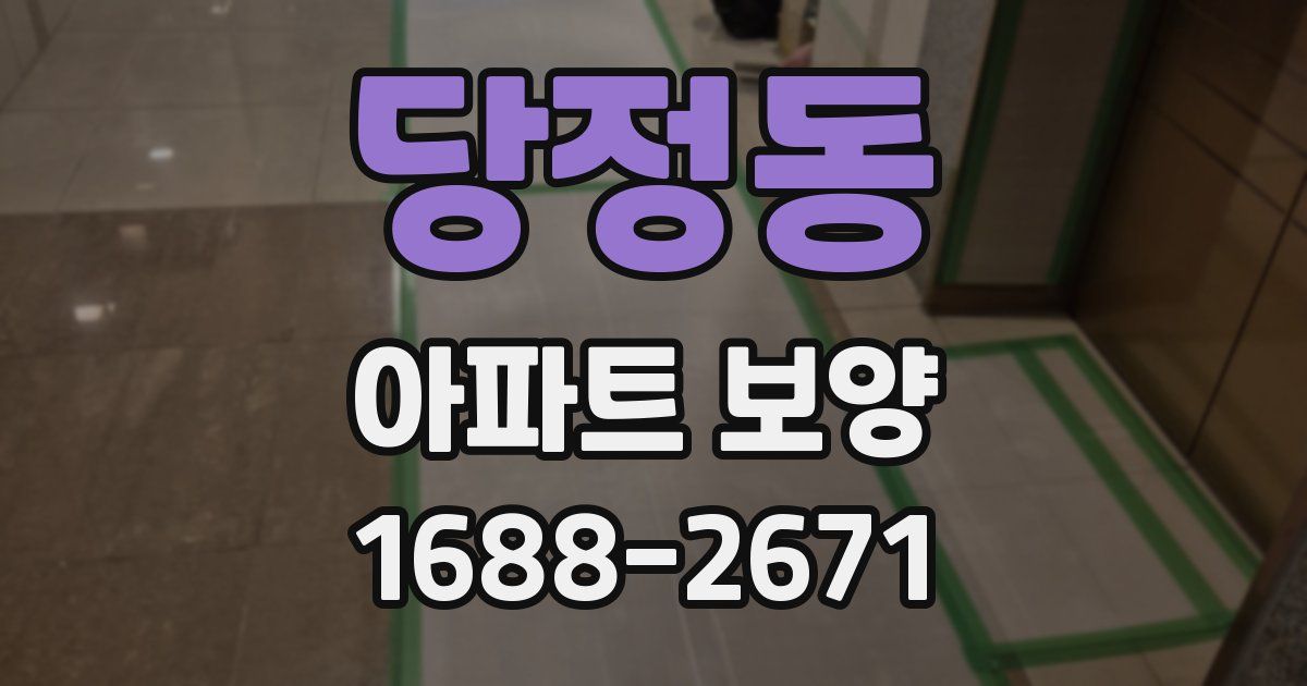 당정동 아파트 보양