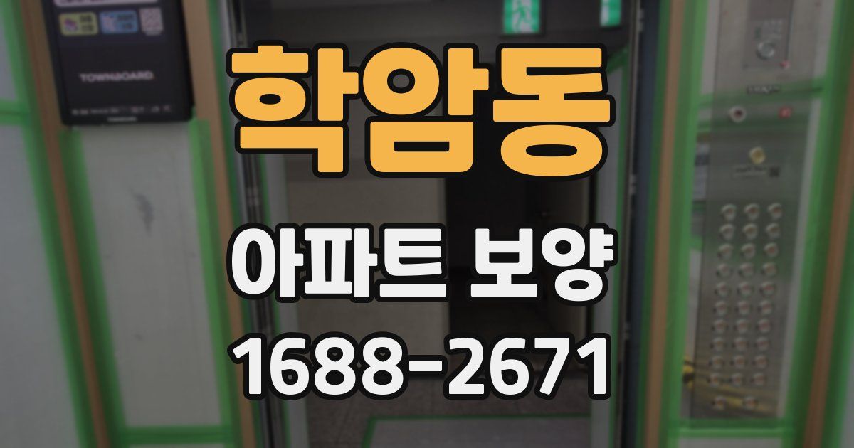 학암동 아파트 보양