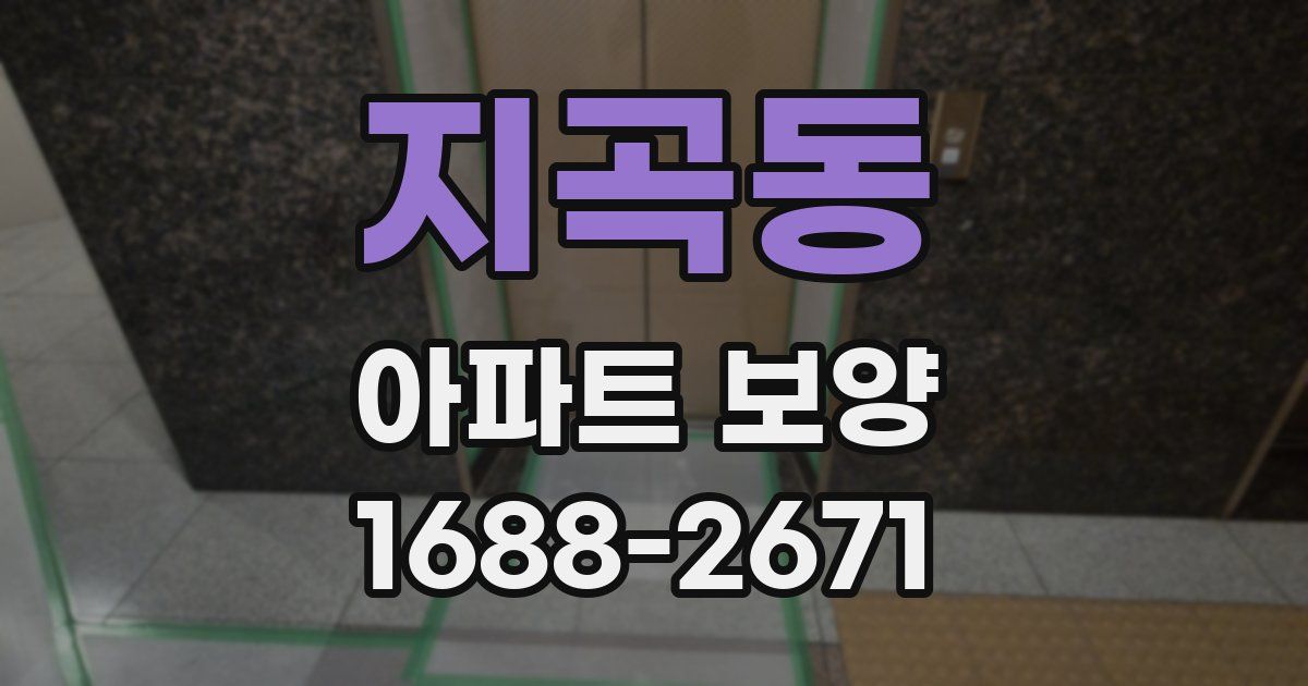 지곡동 아파트 보양