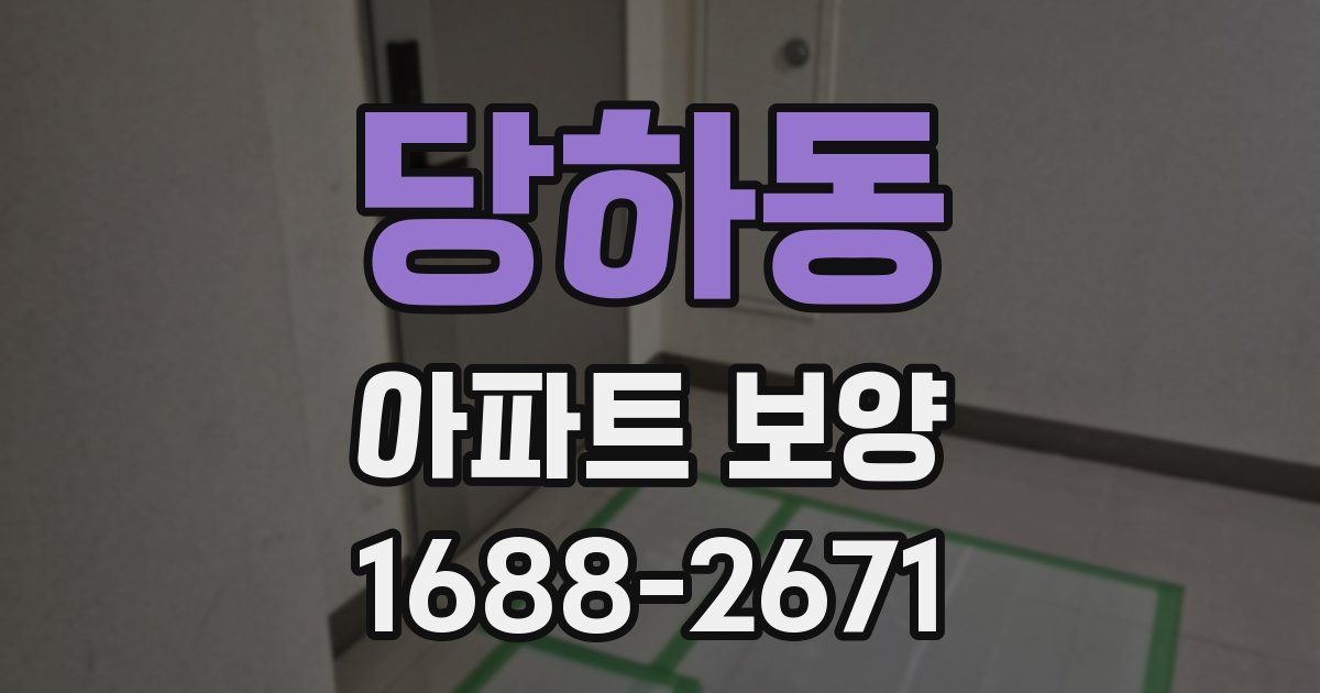 당하동 아파트 보양