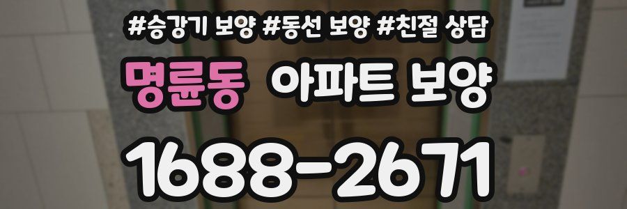 명륜동 아파트 보양