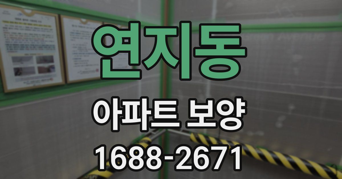 연지동 아파트 보양