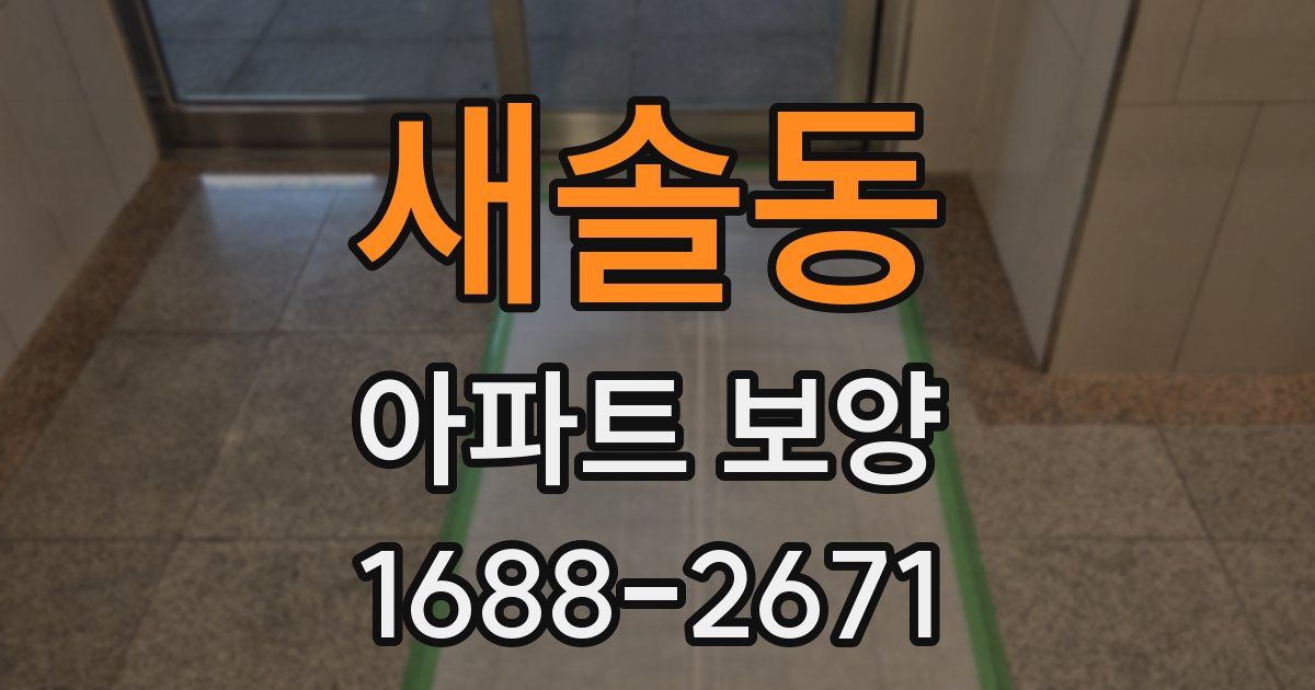 새솔동 아파트 보양