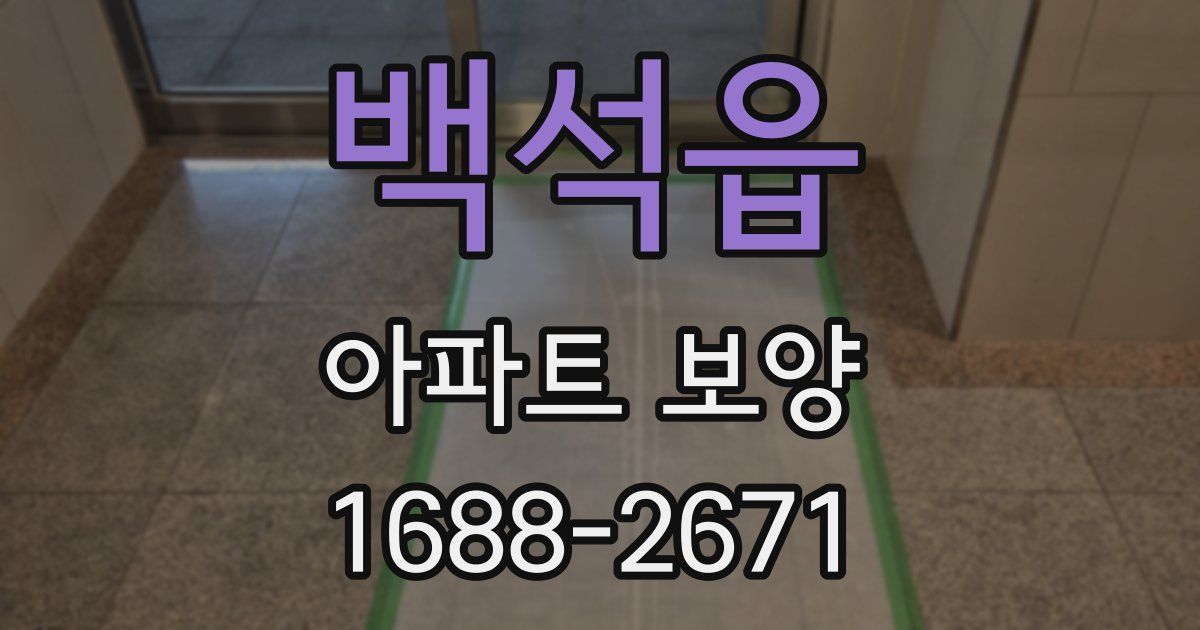 백석읍 아파트 보양