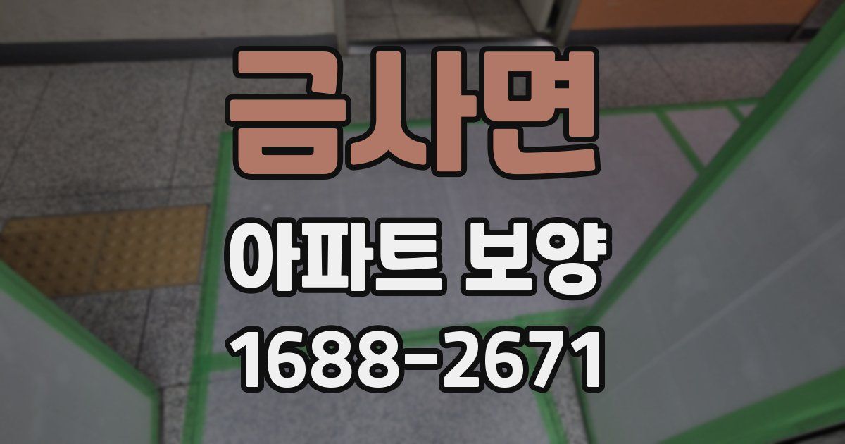 금사면 아파트 보양