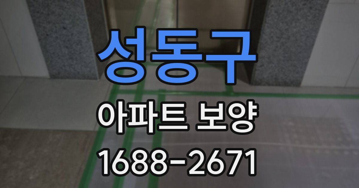 성동구 아파트 보양
